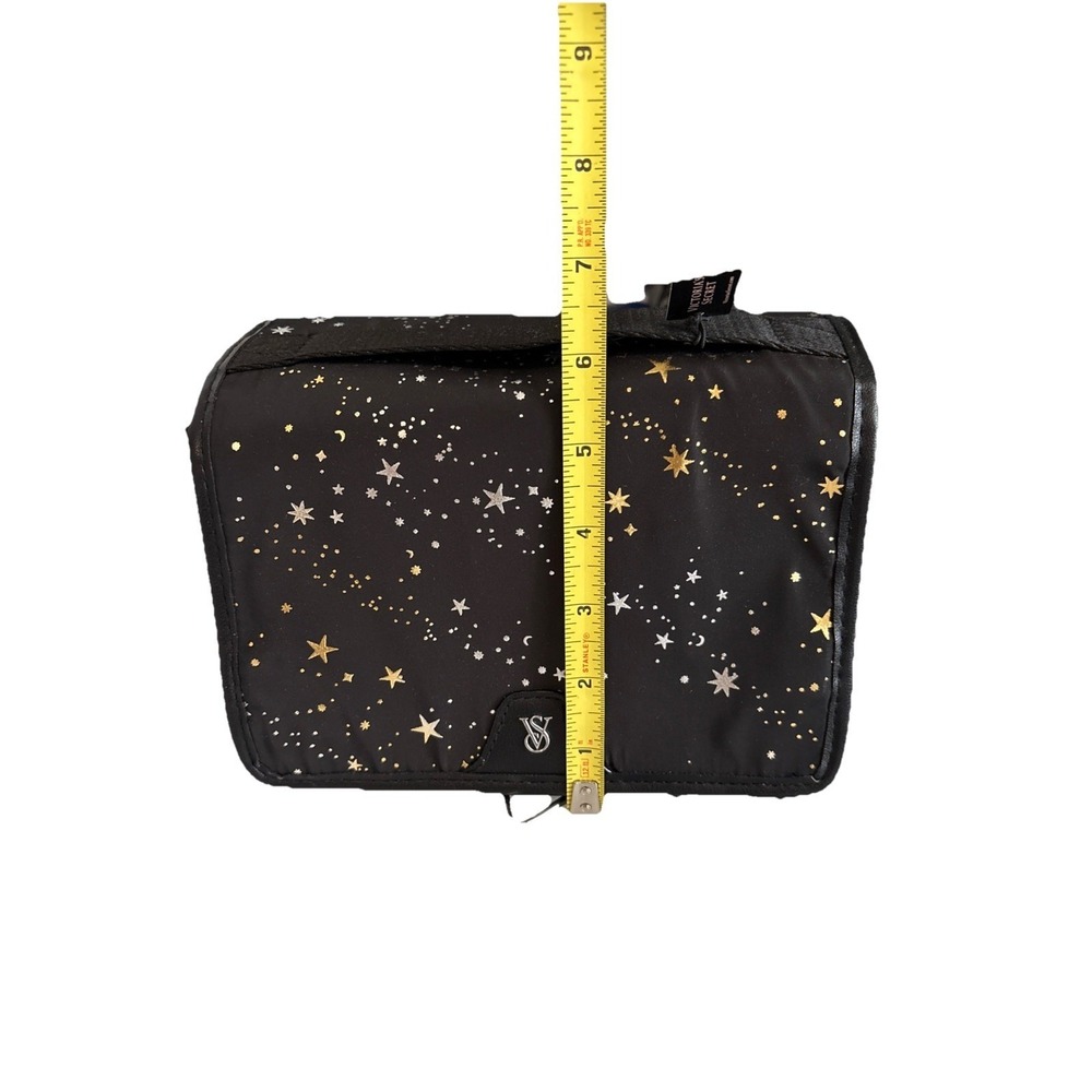 Victoria's Secret Hanging Toiletry Bag Black Celestial Star Gold Silver Travel - Picture 8 of 8